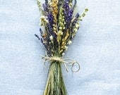 Summer Wedding Bridesmaid Bouquet of Montana Lavender  Larkspur and Wheat