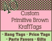 40 Personalized Brown Kraft Tags