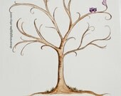 Large Original WEDDING THUMBPRINT TREE As Guest Book