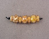 EVOLVING - Studded Helios Gold w/ Spacers (7) - Lampwork Glass Beads by Shani Barrett SRA
