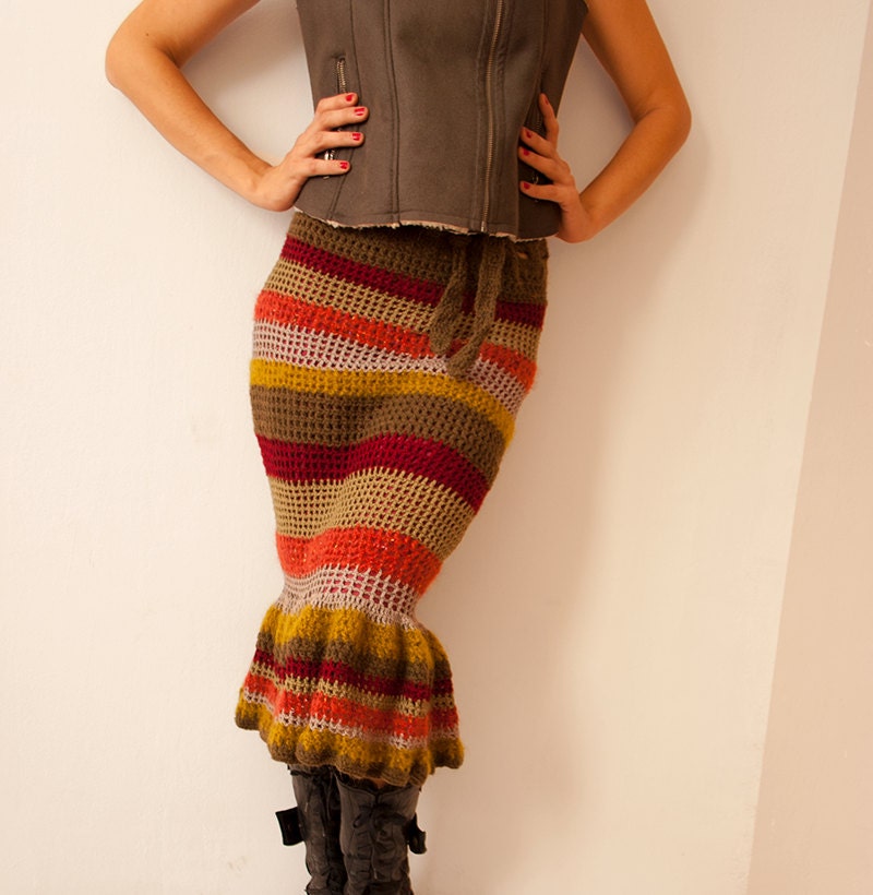 Earth Tone Wool Skirt