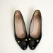 Vintage Salvatore Ferragamo Flats - Black Patent Leather Bow Shoes - Size US 6.5