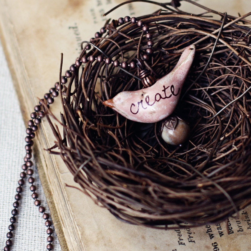 Birds with words- create- necklace- Mother's Day