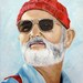BILL MURRAY- Life Aquatic Steve Zissou ORIGINAL Acrylic Painting-Price Reduced