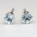 Sky Blue Topaz Stud Earrings - Sterling Silver with Genuine Topaz Gemstones From Brazil 4mm