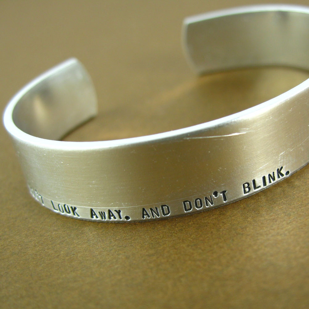 Doctor Who Don't Blink Cuff Bracelet - Doctor Who quote bracelet