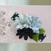 Felt Flower Hair Clip Trio Of Wool Blend Felt Flowers Hair Clip In Gray