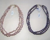 Triple strand 18 inch freshwater pearl and sterling silver necklace