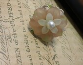 Kaya- demure pink lucite and pearl ring