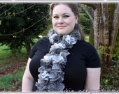 Ruffle Scarf, Sashay Diamonds, loom knit