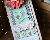 Beautiful --BEST MOM EVER-- Handmade Mini Scrapbook Photo Album