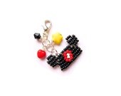 Mickey Mouse Ears Hat Mouseketeer Beaded Zipper Charm