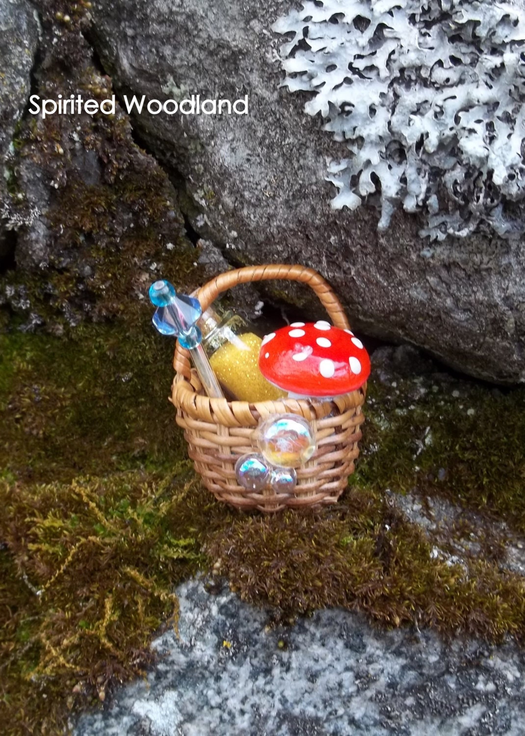 Miniature Fairy Gift Basket - Fairy Sparkle and Magic Wand