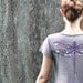 Women's dusty purple Dragonfly Tee Original art of a detailed handpainted Dragonfly