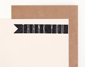 Thank You Rubber Stamp, Elegant Modern Minimalist Design (Wood Mounted)
