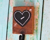 Barn Lumber Heart Chalk Hook