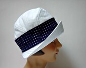 1920s Style White Canvas Cloche with Turned Up Brim - Made to Order