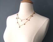 brown quartz briolette drop necklace