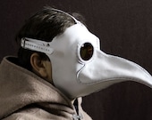 Plague Doctor's mask Maximus in white leather