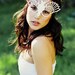 Bird leather cut out mask in white