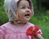 UB2  LAVENDER BUNTINGS with darling little birds & a dusty, earthy, lavender floral by The Urban Baby Bonnet--- size medium
