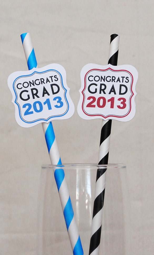 Congrats Grad 2013 Straw Medallions