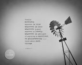 Scripture Art Print, Vintage Windmill Photo, True and Lovely, Philippians 4 (11x14)