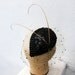 Black Beaded Teardrop Cocktail Hat, Gold Veil, Swarovski Crystal, 1940's High Fashion, Pin Up, Black Fascinator, Batcakes Couture