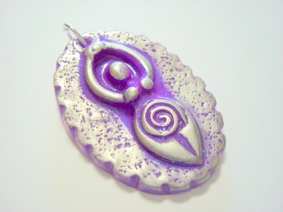 Purple and Silver Earth Goddess Pendant