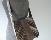Repurposed Neck-Tie Messenger Bag, Purse, Handbag, Crossbody Purse