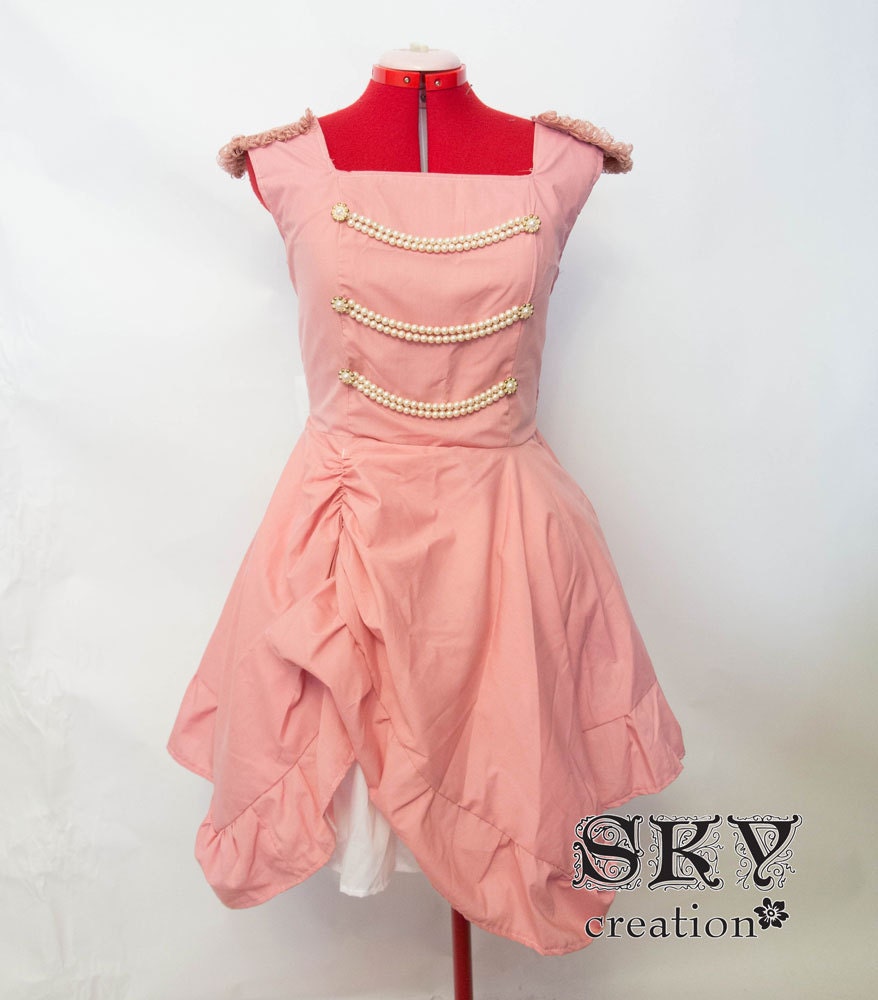 Loli's Sweet Military Dress in Pale Pink