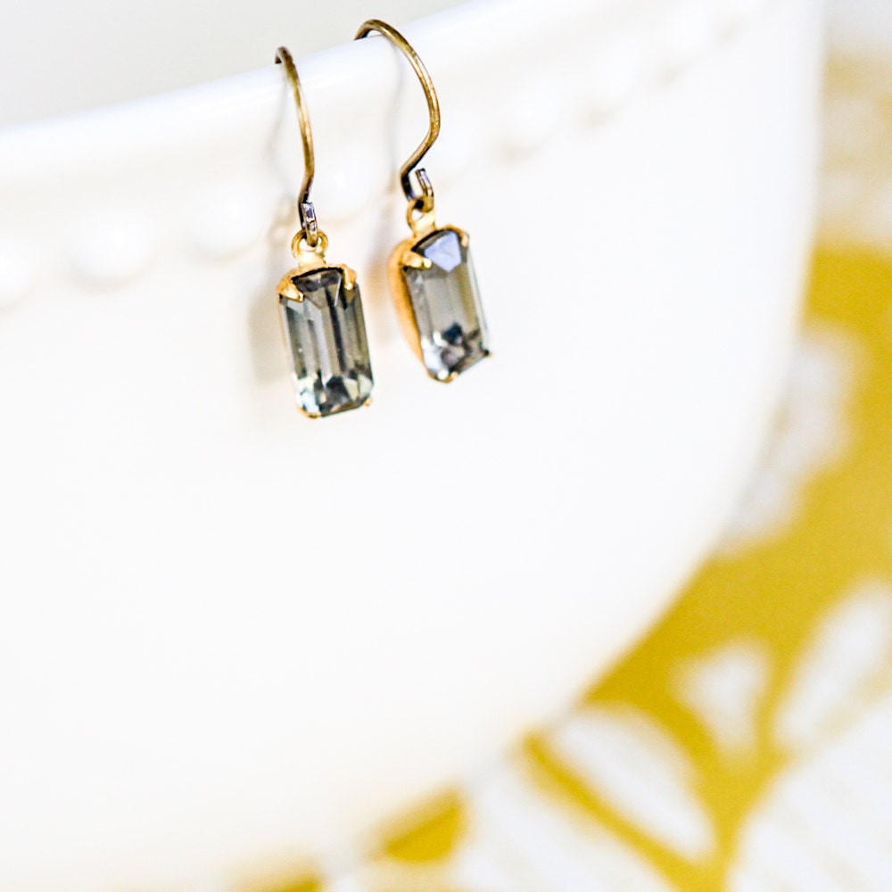 Tiny Black Diamond Earrings