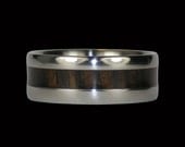 Hawaii Titanium Ring's Black Wood inlay Titanium Ring