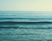 beach photography, seascape, mint blue water, ocean wave photograph, serene, calming, cerulean, nursery decor, yoga studio art, coastal