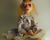 lowbrow fantasy art doll ooak one of a kind deer doll by mealy monster land
