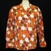 70s Blouse Vintage MOD Op Art Dots Stripes Ladies Shirt M L