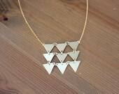 triple triangle pendant necklace in GOLDEN BRASS - made to order