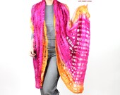 Wool silk felted scarf felt scarf pink and orange