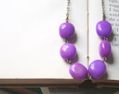 Purple Glass Bead Layering Necklace- Simple, Modern, Bright, Summer, Handmade Jewelry- Candy Parade Necklace in Purple