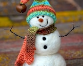 Snowman - Wool Needle Felted Snowmen - winter decor - 199
