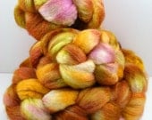 Sun Kiss, 4oz BFL/Tussah Silk Lush Roving/Top