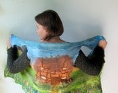 Felted  Art  Picture Vest  - Shakespeare (mixed merino wool and mulberry silk)
