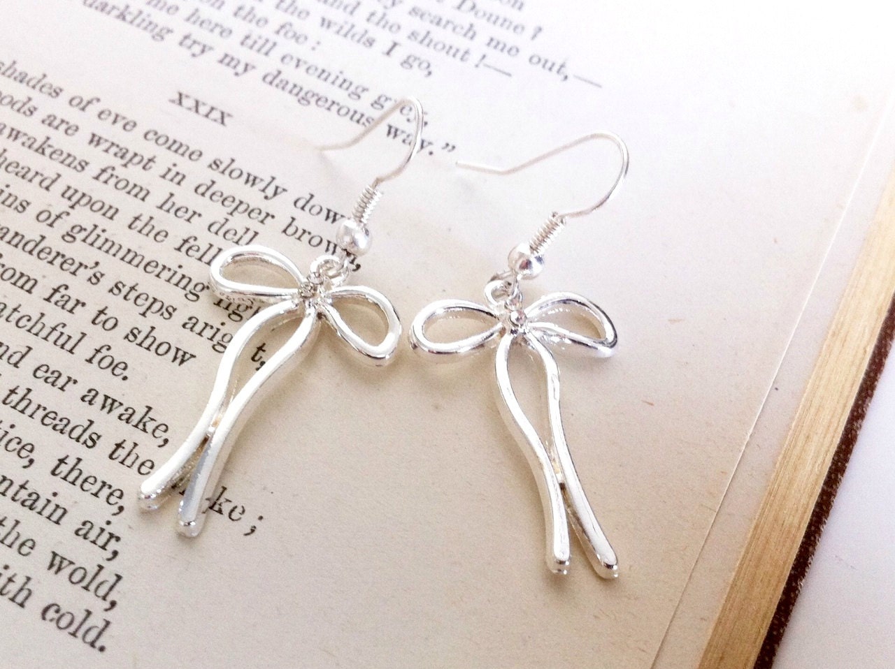 Silver Bow Earrings
