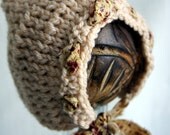 Baby Bonnet, Newborn Baby Girl Hat, Baby Hat, Knit Baby Hat, Pixie hat