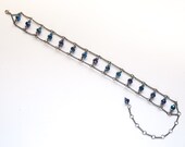 blue, purple, & gunmetal choker // colorful faceted glass beads on gunmetal toned chain