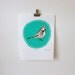 Spring Little Bird Sparrow Art Screen Print Limited Edition Signed Screenprint