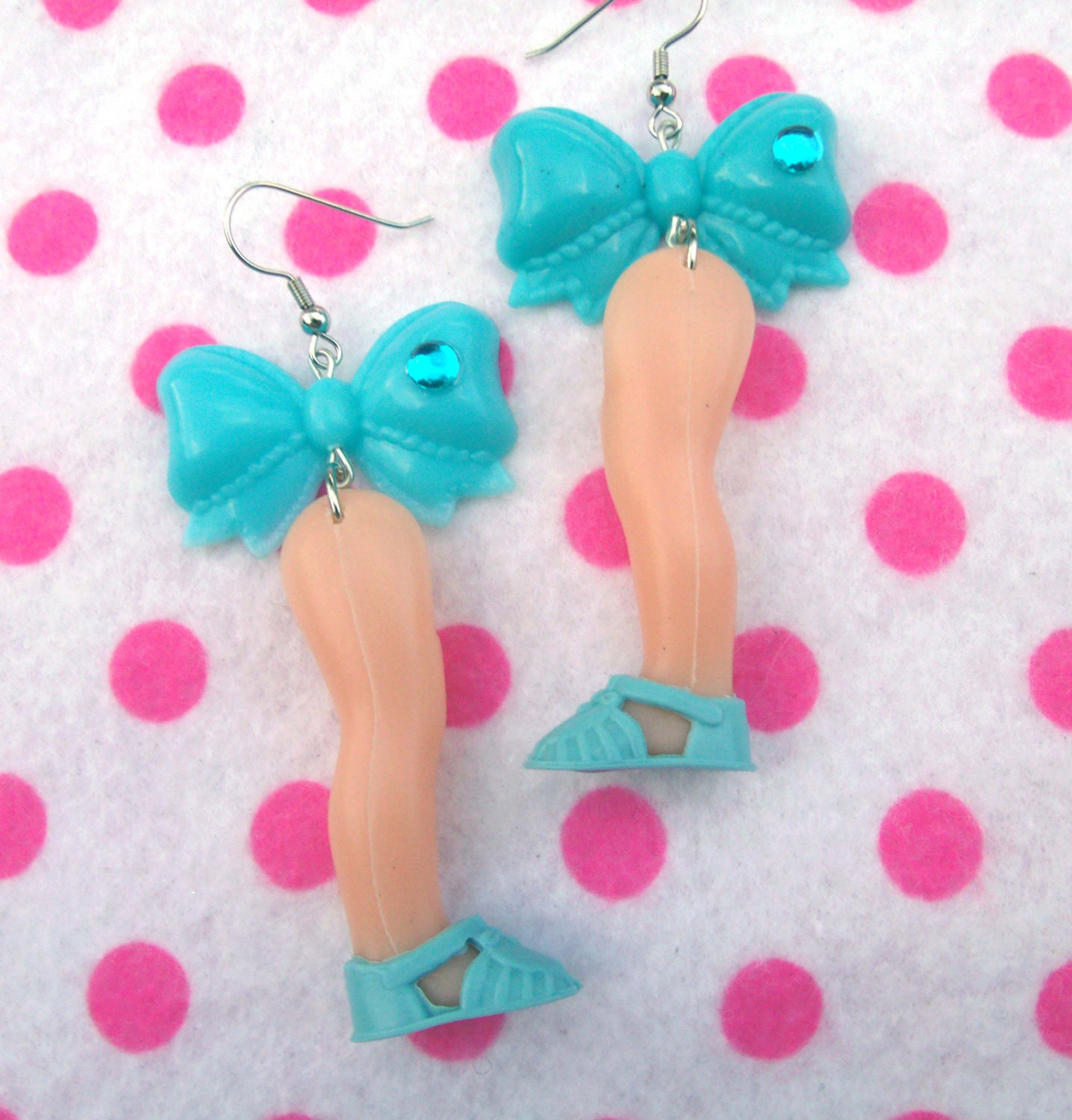 Pretty Vintage Doll Leg Earrings