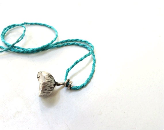 Botanical pendant Sterling silver flower Spring