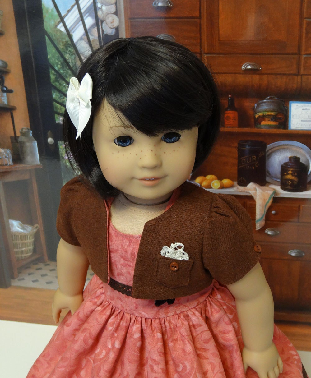Peach Cobbler- dress for American Girl doll with jacket