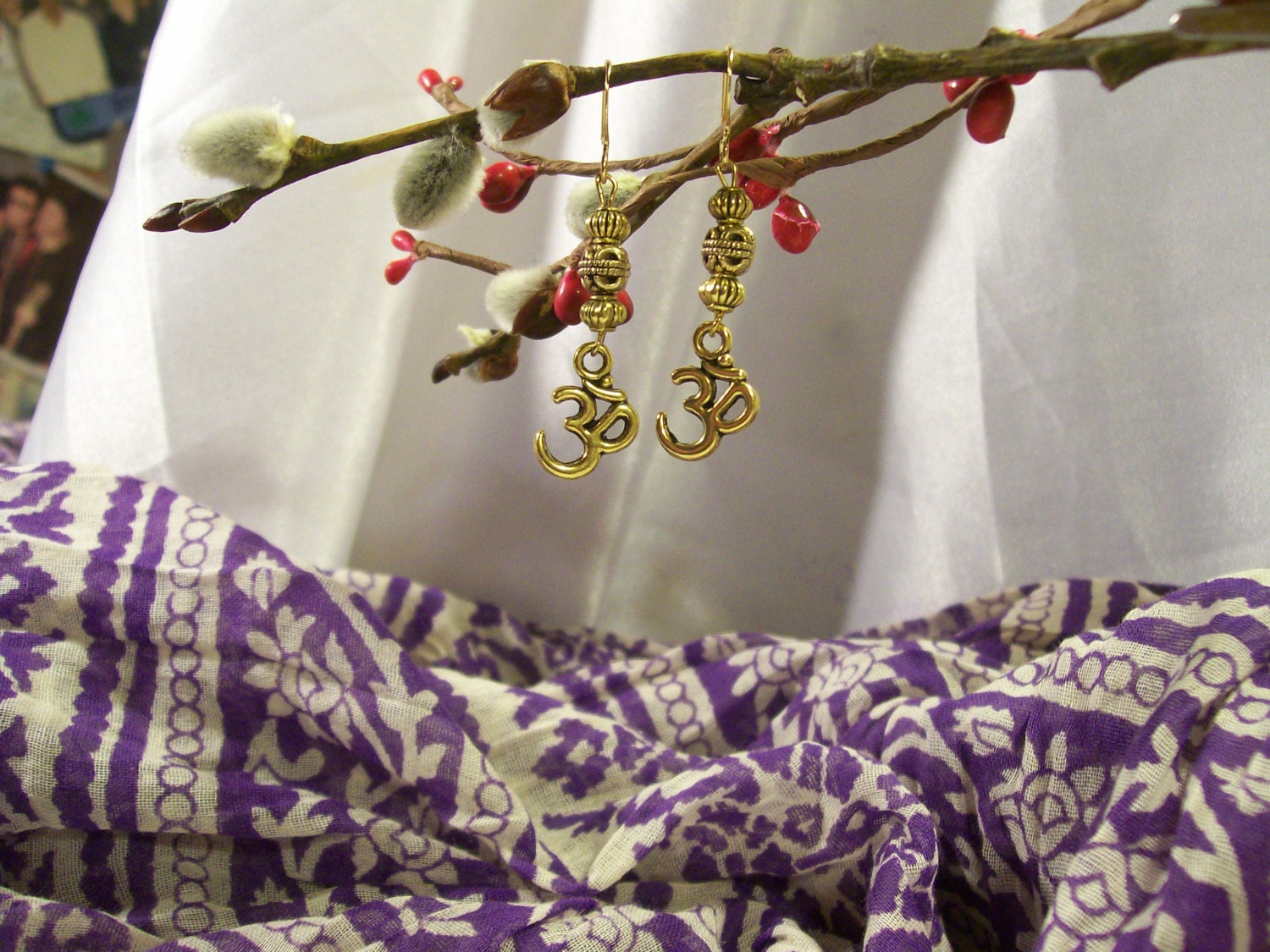 Om Earrings Tolerance and Patience Mantra Prayer